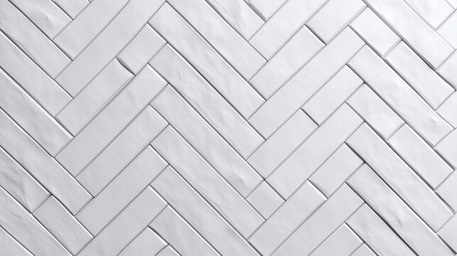 White herringbone tile wall with elegant subtle pattern creates clean and modern look, perfect for stylish interior design and sophisticated architectural spaces