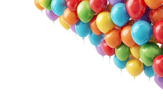 Colorful balloons clustered together