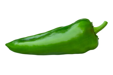 Sweet green pepper, isolated on transparent background, full depth of field.