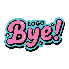 Bye hand-lettering typography with stars. A playful and fun greeting for saying goodbye.