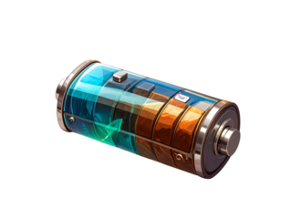 D battery icon glossy finis