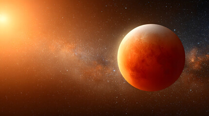 Lunar Eclipse with Cosmic Galaxy Background