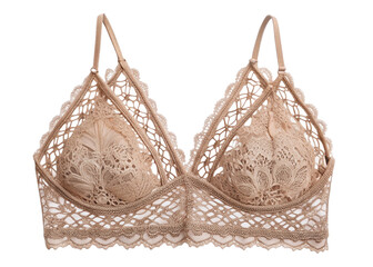 Lace bralette top isolated on white background