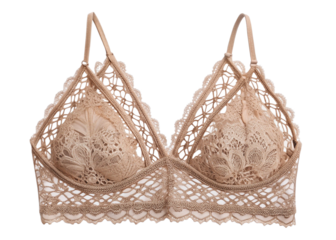 Lace bralette top isolated on white background