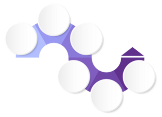 Basic infographic template 6 steps.