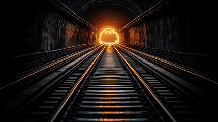 Atmospheric subway tunnel entrance with warm lighting, inviting passengers into the depths of the metro system