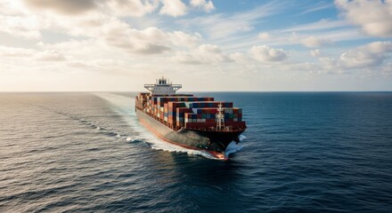 Cargo Ship Ocean Freight Transport at Sea