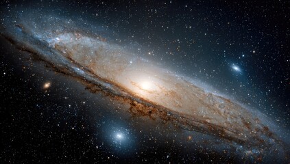 Fototapeta premium Spiral galaxy, swirling colors, cosmic dust