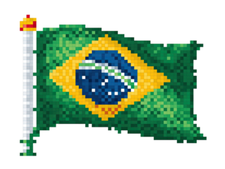 Pixelated flag of Brazil