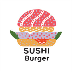 Sushi Burger Vector Icon