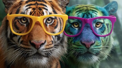 Colorful Animals with Glasses