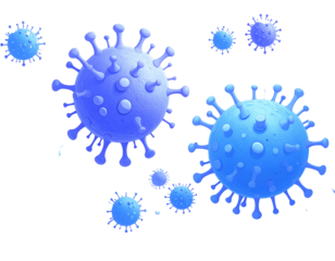 3d cartoon viruses, germ, pathogen. 3d illustration