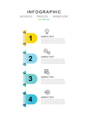 Vector Infographic label design template with icons and 4 options or steps. for your business data. Vector Illustration.	