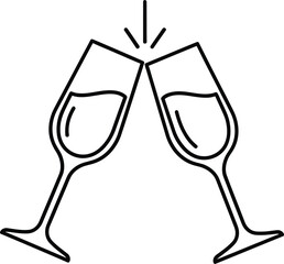 Two champagne glasses toasting in celebration of a special occasion or event