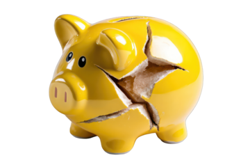 Broken piggy bank