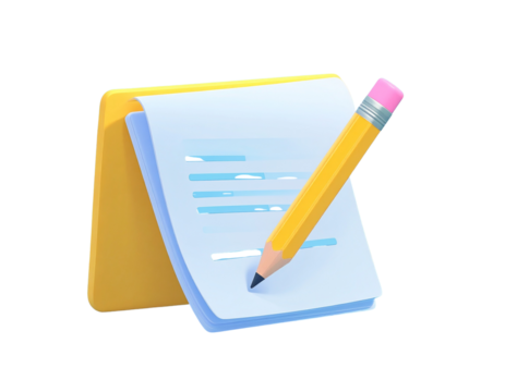 3d edit file. paperwork improve. document with a pencil. 3d illustration.