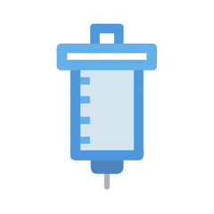 Minimalist flat design syringe graphic for medical concepts