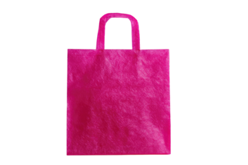 Bright magenta tote bag, square shape, simple handles