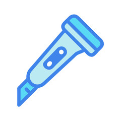 Vector icon of a utility knife on black background