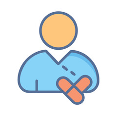 Abstract user icon symbolizing restriction or denial concept