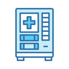 Fototapeta premium First aid vending machine illustration on black background