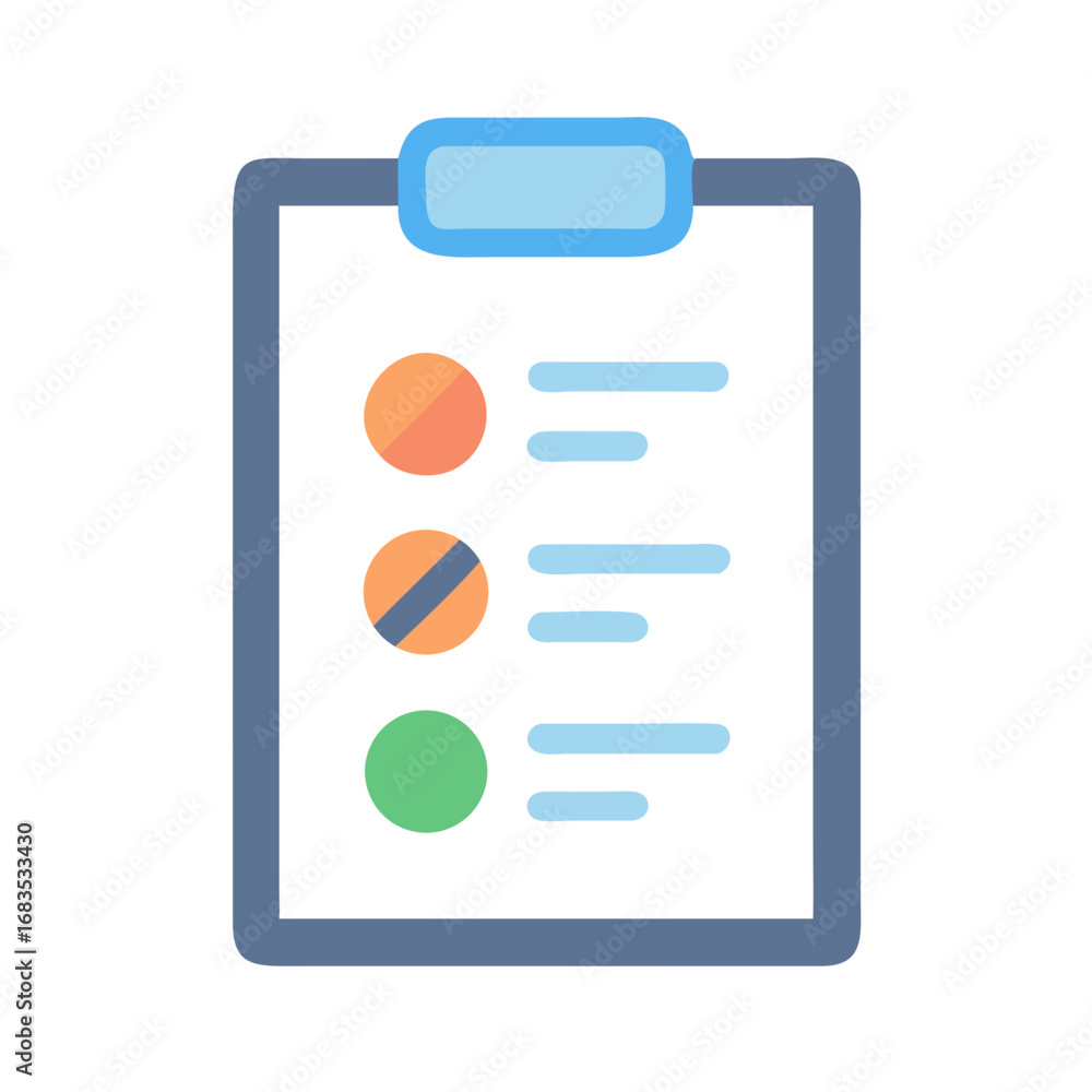 Poster clipboard with completed and pending tasks on black background