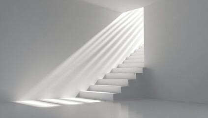 Obraz premium White stairs bathed in radiant light