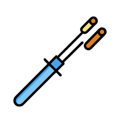 Stylized illustration of wand with light effect on black