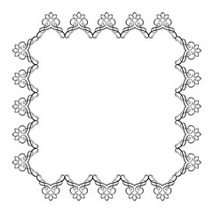 Black vintage vector frame on a white background.