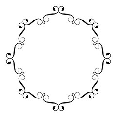 Black vintage vector frame on a white background.