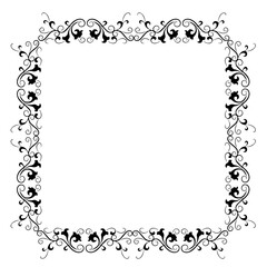 Black vintage vector frame on a white background.