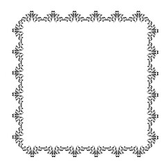 Black vintage vector frame on a white background.