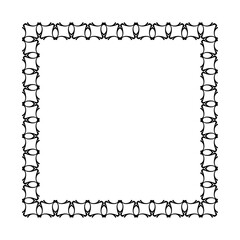 Black vintage vector frame on a white background.