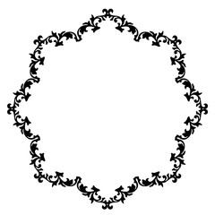 Black vintage vector frame on a white background.