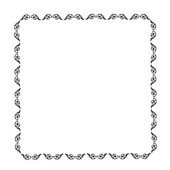 Black vintage vector frame on a white background.