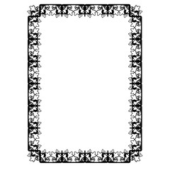 Black vintage vector frame on a white background.