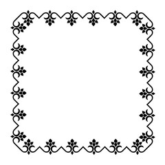 Black vintage vector frame on a white background.