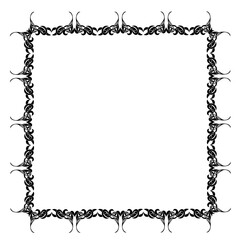 Black vintage vector frame on a white background.