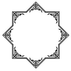 Black vintage vector frame on a white background.