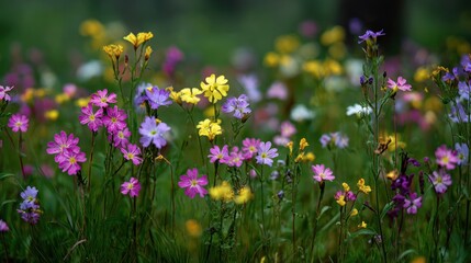 Fototapeta premium Colorful wildflowers meadow