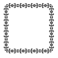Black vintage vector frame on a white background.