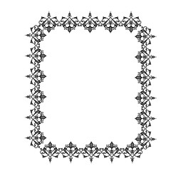 Black vintage vector frame on a white background.