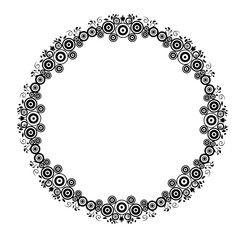 Black vintage vector frame on a white background.