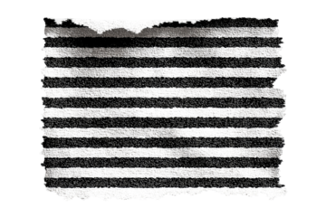 Torn black and white striped rectangle