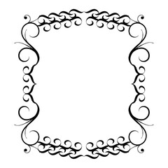 Black vintage vector frame on a white background.
