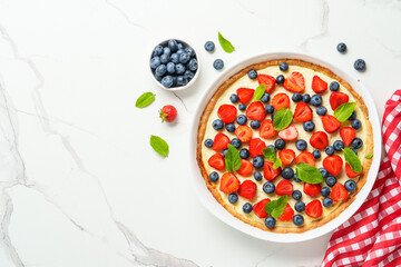 Tart with fresh berry mix.