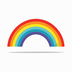 Vibrant rainbow arc, colorful spectrum, graphic design element.