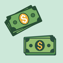 Stack of Dollar Bills Vector Illustration