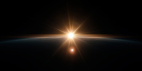 Glorious sunrise over earth horizon captured in space with radiant light burst