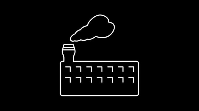 Animated air pollution icons in thin line style